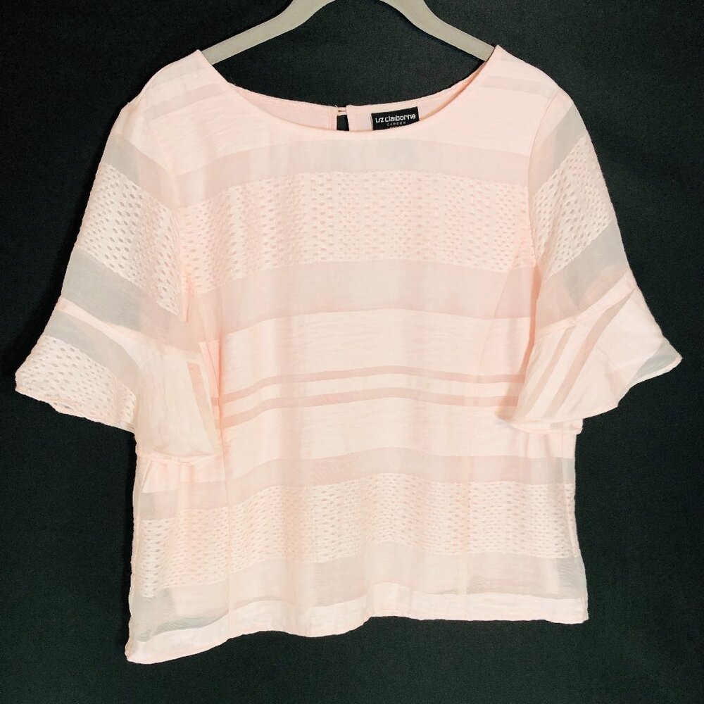 Liz Claiborne Career Petite Blush Sheer Blouse